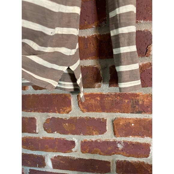 Madewell mock style neckline long sleeve striped shirt size medium - Picture 2 of 7